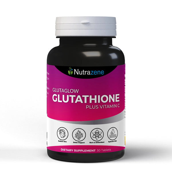 Nutrazene Glutaglow glutathione capsules for skin whitening, brightening, and glowing complexion in women