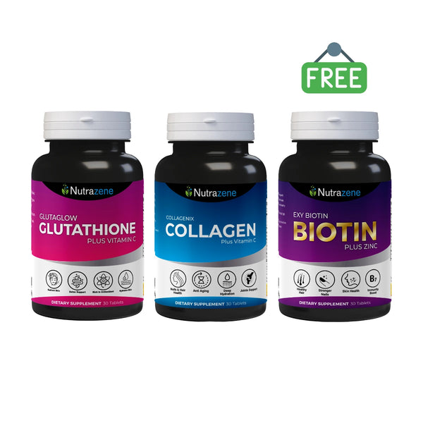 Beauty Bundle with Glutaglow, EXY Biotin, and Collagenix – Complete Skin, Hair & Glow Support